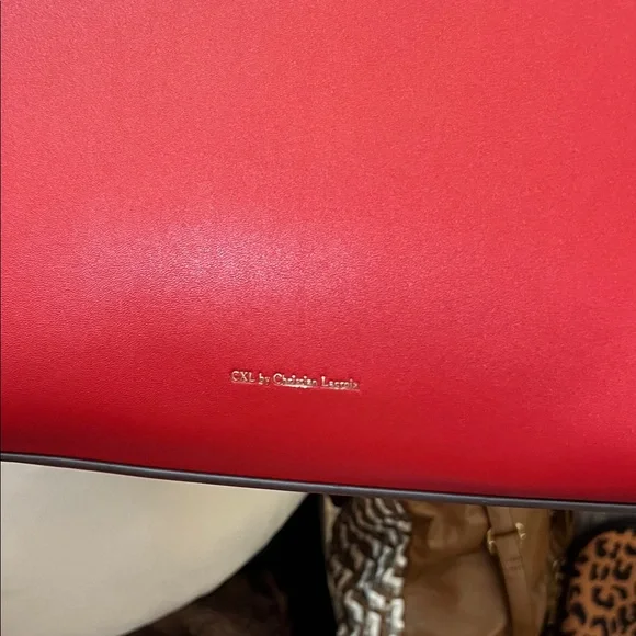 CXL Christian Lacroix Eiffel Red faux Leather Satchel W/Crossbody NWT - Picture 6 of 12